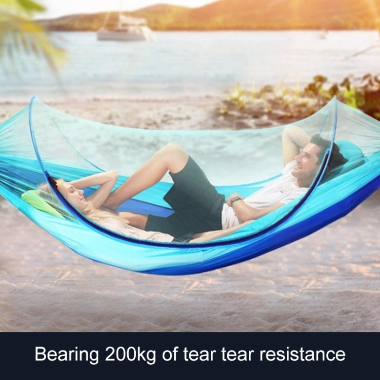 Frendorf | Tragbare Outdoor Camping Vollautomatische Nylon Fallschirm-Hängematte mit Moskitonetzen, Größe: 250 x 120 cm (Schwarz)