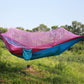 Frendorf | Tragbare Outdoor-Camping Vollautomatische Nylon Fallschirmhängematte mit Moskito-Netzen, Größe: 250 x 120cm (Pink Blau)