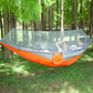 Frendorf | Tragbare Outdoor Camping Vollautomatische Nylon Fallschirm-Hängematte mit Moskito-Netzen, Größe: 250 x 120cm (Silbergrau + Orange)