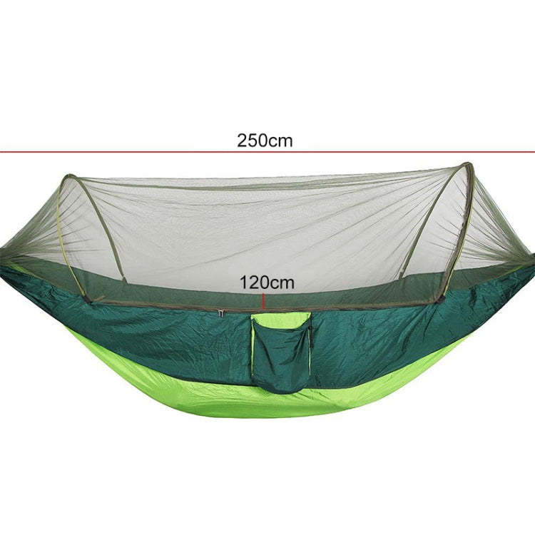 Frendorf | Tragbare Outdoor Camping Vollautomatische Nylon Fallschirm-Hängematte mit Moskito-Netzen, Größe: 250 x 120cm (Silbergrau + Orange)