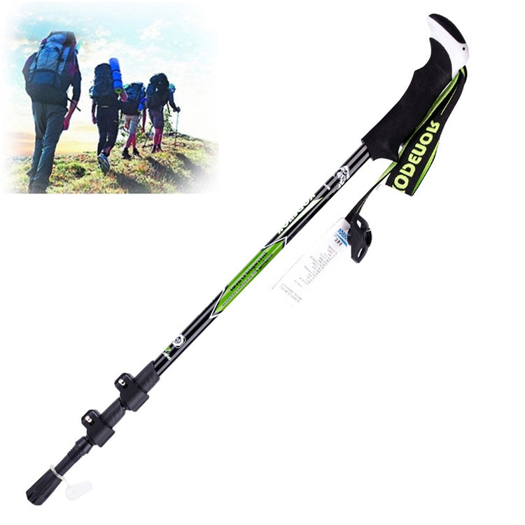 Frendorf | KODENOR Outdoor Bergsteigen Tragbare Faltbare Kohlefaser Gerader Griff Alpenstöcke Trekkingstöcke, Länge: 63-135CM (Schwarz+grün)