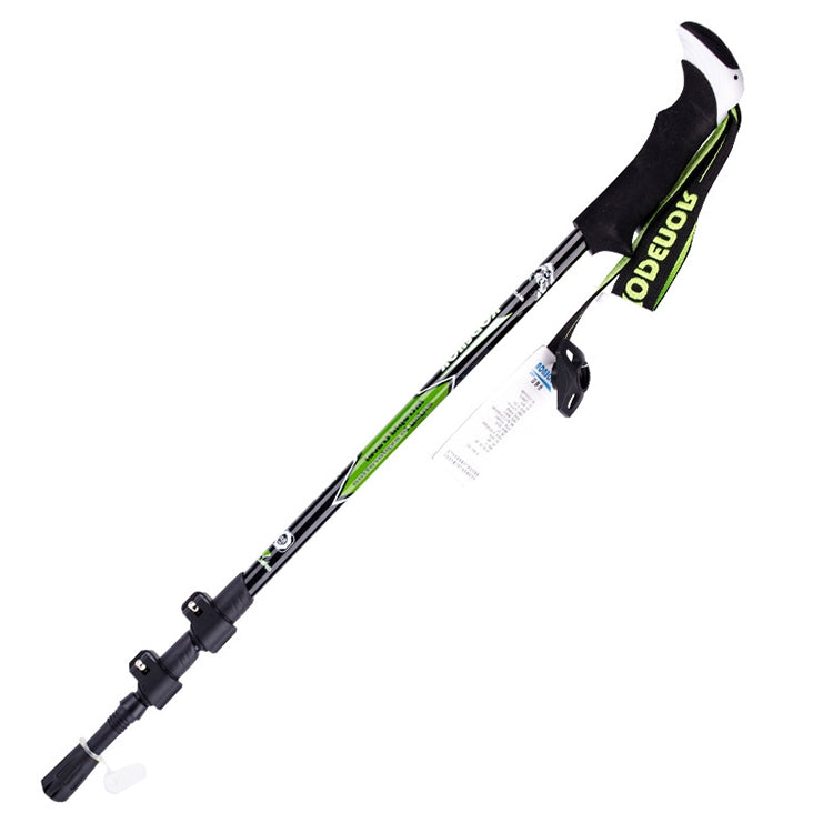 Frendorf | KODENOR Outdoor Bergsteigen Tragbare Faltbare Kohlefaser Gerader Griff Alpenstöcke Trekkingstöcke, Länge: 63-135CM (Schwarz+grün)