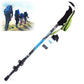 Frendorf | KODENOR Outdoor Bergsteigen Tragbare Faltbare Kohlefaser Gerader Griff Alpenstöcke Trekkingstöcke, Länge : 63-135CM (Schwarz Blau)