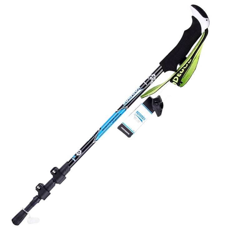 Frendorf | KODENOR Outdoor Bergsteigen Tragbare Faltbare Kohlefaser Gerader Griff Alpenstöcke Trekkingstöcke, Länge : 63-135CM (Schwarz Blau)