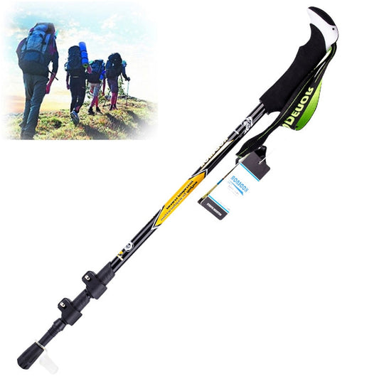 Frendorf | KODENOR Outdoor Bergsteigen Tragbar Faltbar Carbonfaser Gerade Griff Alpenstöcke Trekkingstöcke, Länge: 63-135CM (Schwarz Gelb)