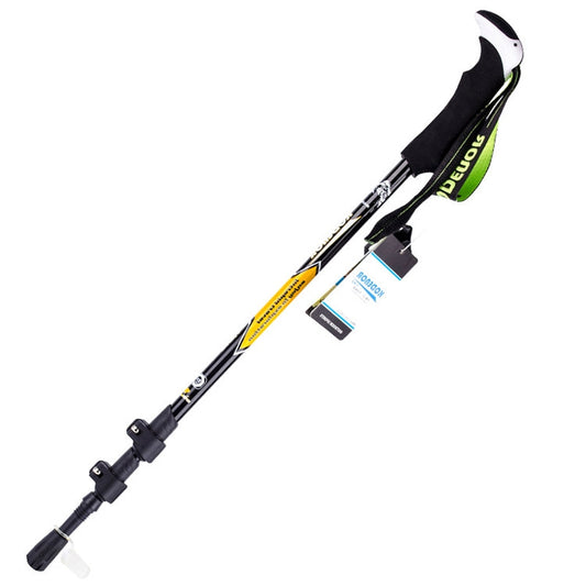 Frendorf | KODENOR Outdoor Bergsteigen Tragbar Faltbar Carbonfaser Gerade Griff Alpenstöcke Trekkingstöcke, Länge: 63-135CM (Schwarz Gelb)
