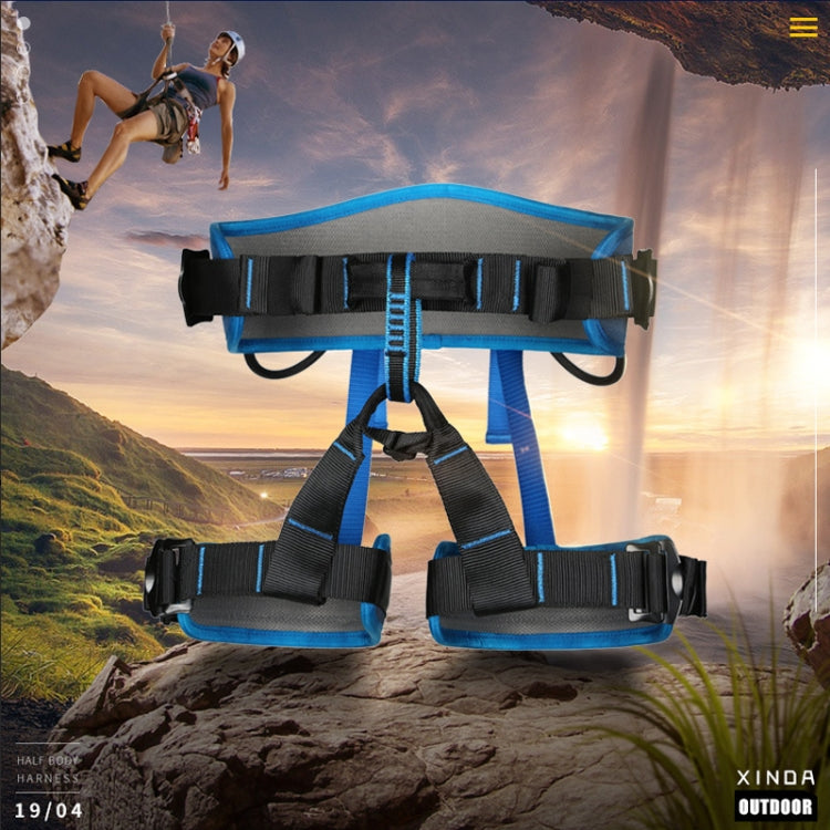 Frendorf | XINDA XDA9516 Outdoor Felsklettern Polyester Hochfestes Draht Verstellbarer Abwärts Ganzkörper Sicherheitsgurt (Blau)