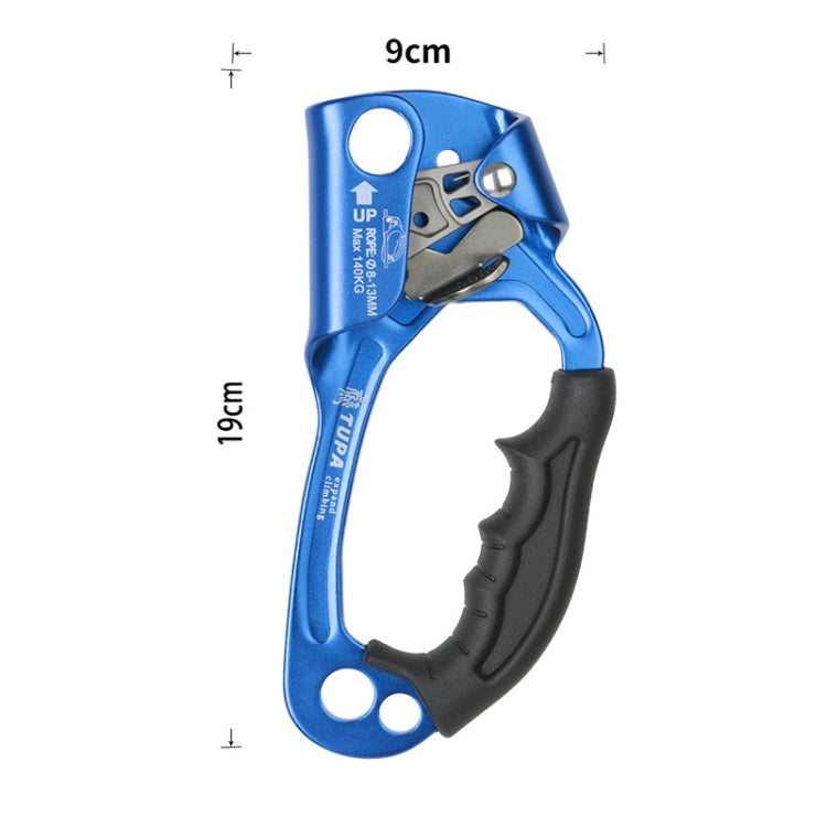 Frendorf | XINDA TP-8606 Outdoor Rock Climbing Aerial Work Anti-fall Handheld Rope Gripper für 8-12mm Durchmesser Seil Rechts(Blaue)