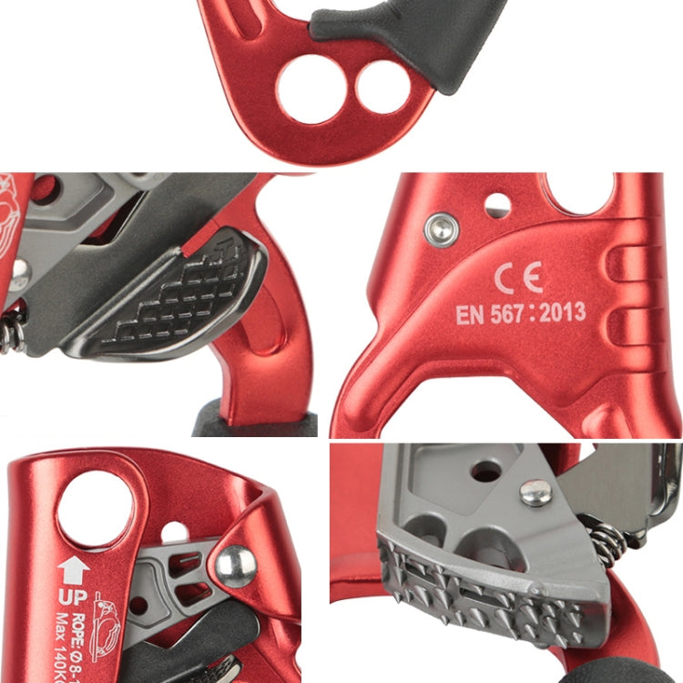 Frendorf | XINDA TP-8606 Outdoor Rock Climbing Aerial Work Anti-fall Handheld Rope Gripper für 8-12mm Durchmesser Seil Rechts(Blaue)