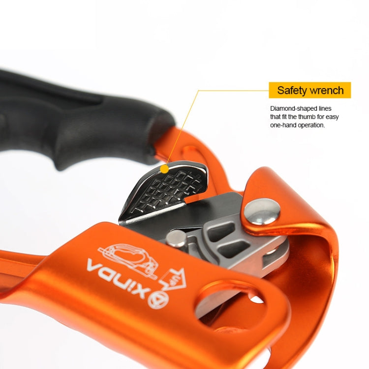Frendorf | XINDA TP-8606 Outdoor Rock Climbing Aerial Work Anti-fall Handheld Rope Gripper für 8-12mm Durchmesser Seil Rechts(Blaue)