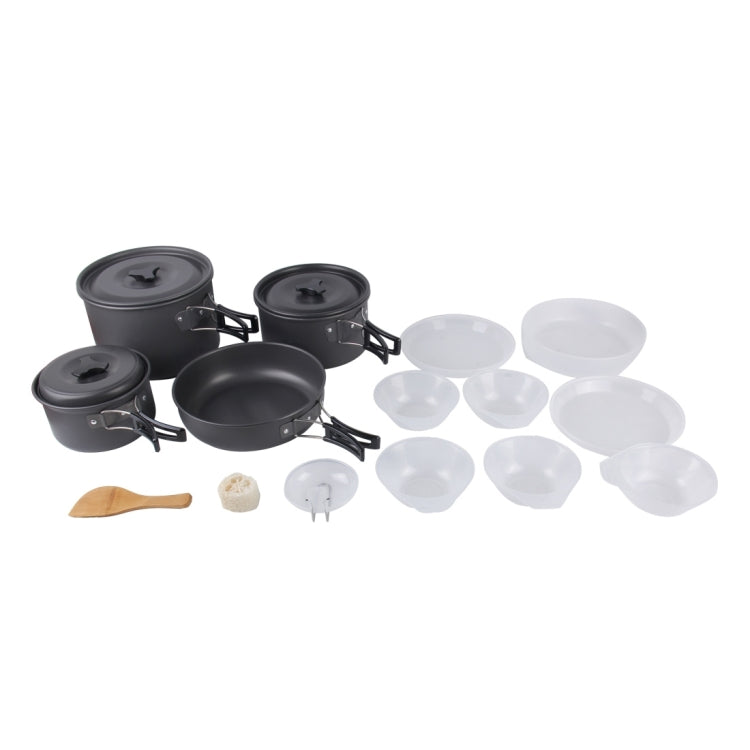 Frendorf | DS-500 Outdoor Camping Ultra Leicht Gewicht 15 Stück Kochgeschirr Stapelbares Set für 4-5 Personen, Größe: Groß