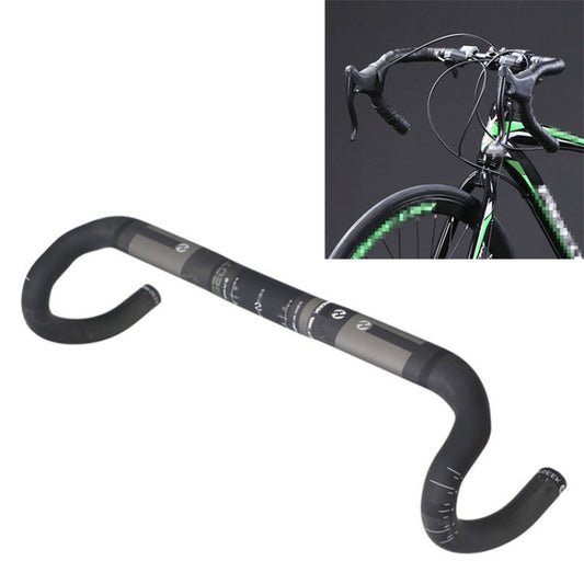 Frendorf | TOSEEK Vollcarbon-Rennrad Gebogene Lenkstange Groovenausführung Außenlinie Griff, Größe: 440 mm (UD Schwarz)