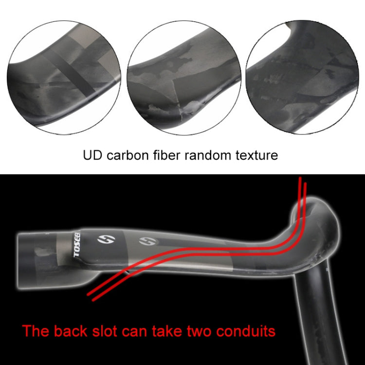 Frendorf | TOSEEK UD Carbonfasertextur Rennradlenker, Größe: 440mm (UD Matt)