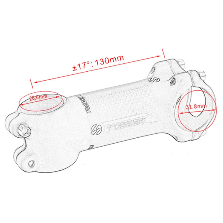 Frendorf | TOSEEK Alle Carbonfaser 3KUD Textur Straßen-Mountainbike Ultra-leicht Lenker Vorbau Riser Wasserhahn, Größe: 17 Grad, 130mm (Matt)