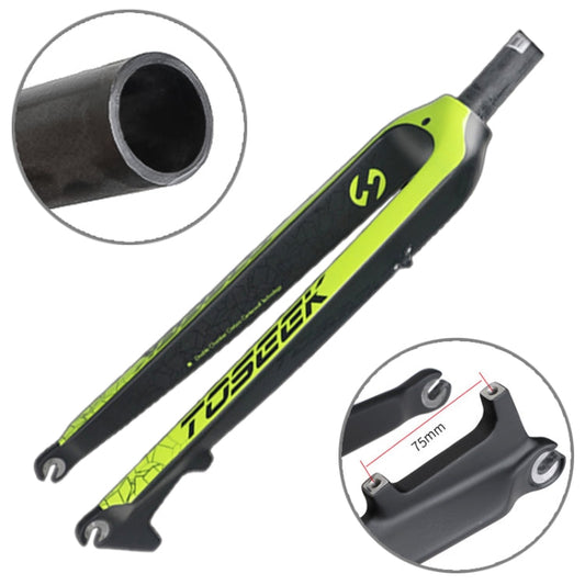 Frendorf | TOSEEK Ultra Light 26 Zoll 385mm Mountainbike Vollcarbon Gabel Gerader Rohr Scheibenbremse (Grün)