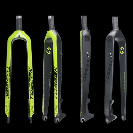 Frendorf | TOSEEK Ultra Light 26 Zoll 385mm Mountainbike Vollcarbon Gabel Gerader Rohr Scheibenbremse (Grün)