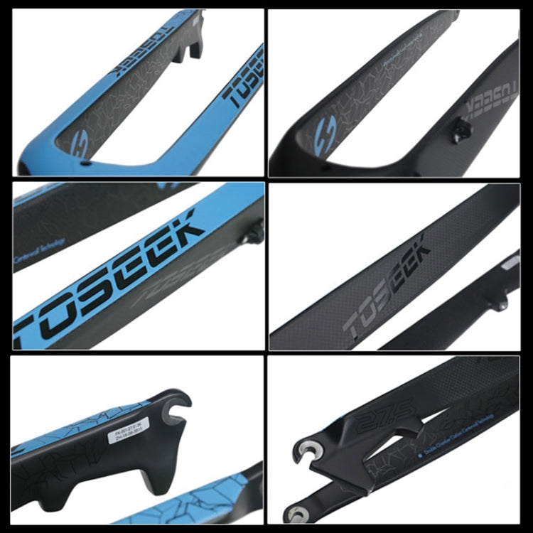 Frendorf | TOSEEK Ultra Light 26 Zoll 385mm Mountainbike Vollcarbon Gabel Gerade Rohr Scheibenbremse(Blaue)
