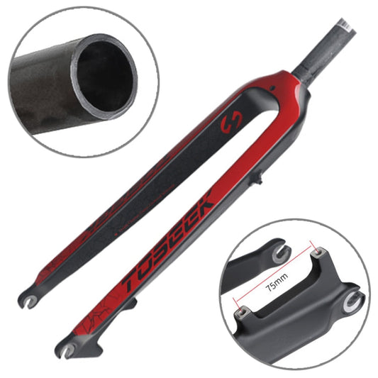 Frendorf | TOSEEK Ultra Light 26 Zoll 385mm Mountainbike Vollcarbon Gabel Gerade Rohr Scheibenbremse (Rot)