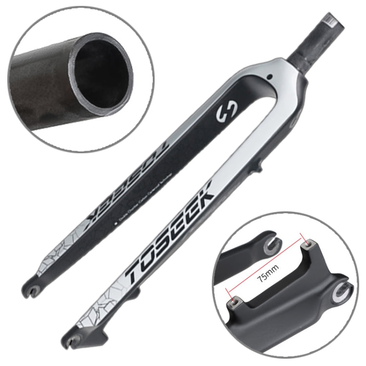 Frendorf | TOSEEK Ultra Light 26 Zoll 385mm Mountainbike Vollcarbon Gabel Gerade Rohr Disc Brake (Weiß)