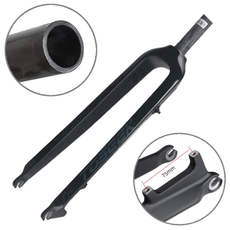 Frendorf | TOSEEK Ultra Light 27,5 Zoll 405mm Mountainbike Vollcarbon Gabel Gerade Steuerrohr Scheibenbremse (Schwarz)
