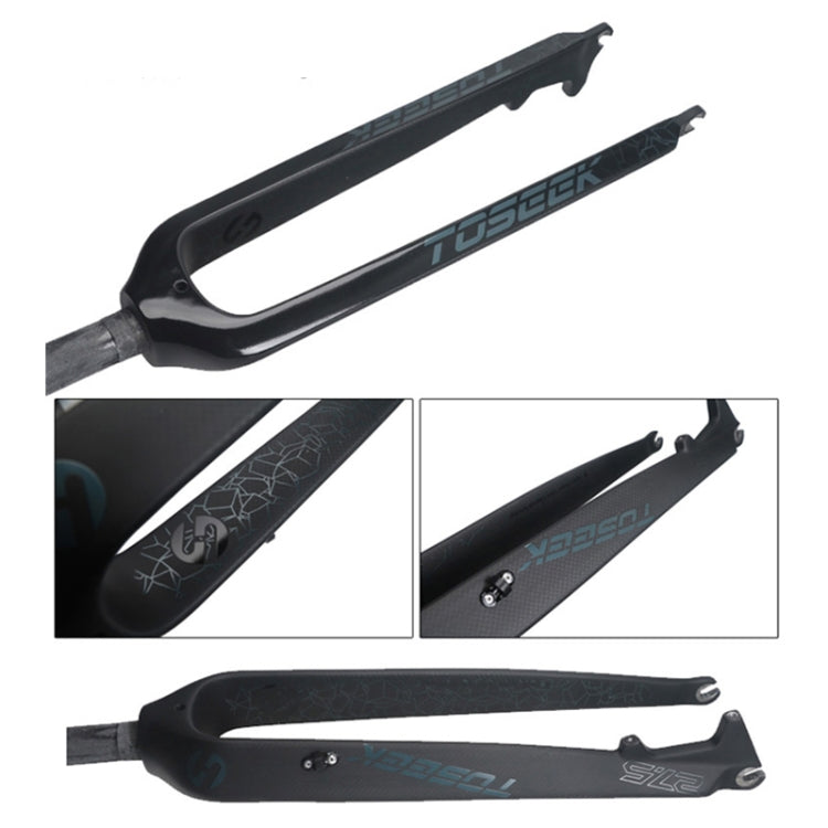 Frendorf | TOSEEK Ultra Light 27,5 Zoll 405mm Mountainbike Vollcarbon Gabel Gerade Steuerrohr Scheibenbremse (Schwarz)