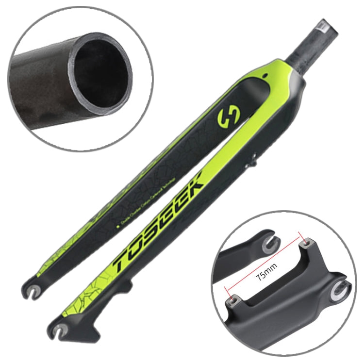 Frendorf | TOSEEK Ultra Light 29 Zoll 435mm Mountainbike Vollcarbon Gabel Gerade Steuerrohr Scheibenbremse (Grün)