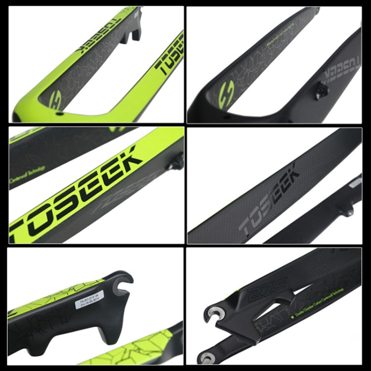 Frendorf | TOSEEK Ultra Light 29 Zoll 435mm Mountainbike Vollcarbon Gabel Gerade Steuerrohr Scheibenbremse (Grün)