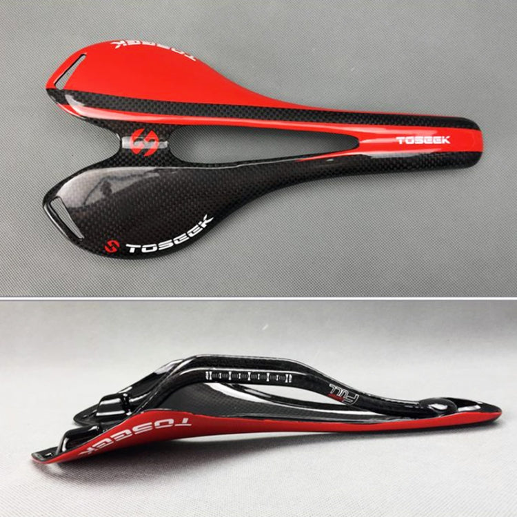 Frendorf | TOSEEK Rennrad Carbonfaser Sitz Fahrrad Hohl Sitz Sattel, 3K Textur + leicht (Grün)