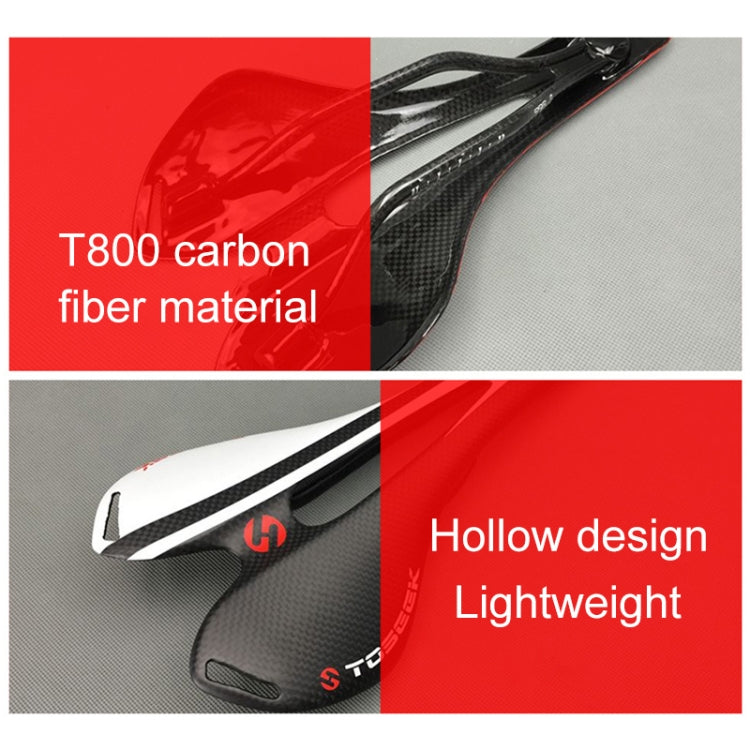Frendorf | TOSEEK Rennrad Carbonfaser Sitz Fahrrad Hohl Sitz Sattel, 3K Textur + leicht (Grün)