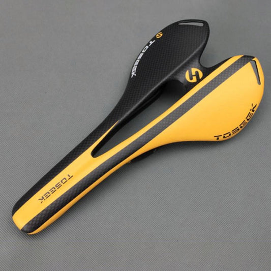 Frendorf | TOSEEK Rennrad Carbonfaser Sitz Fahrrad Hohl Sitz Sattel, 3K Textur + Extinktion(Orange)