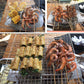 Frendorf | Outdoor Camp Tragbarer Zusammenklappbarer Edelstahl Grill Holzkohlegrill + Basisplatte (Silber)