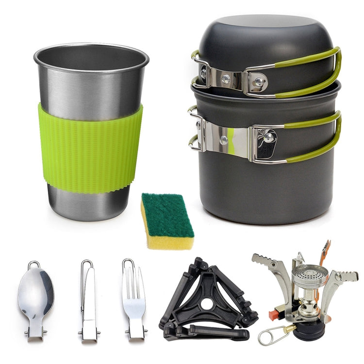 Frendorf | DS-101 Tragbares Outdoor Camping Kochset Picknick Kochtopf Kochgeschirr Kombination (Schwarz)