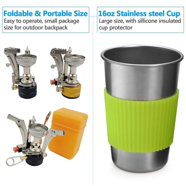 Frendorf | DS-101 Tragbares Outdoor Camping Kochset Picknick Kochtopf Kochgeschirr Kombination (Schwarz)