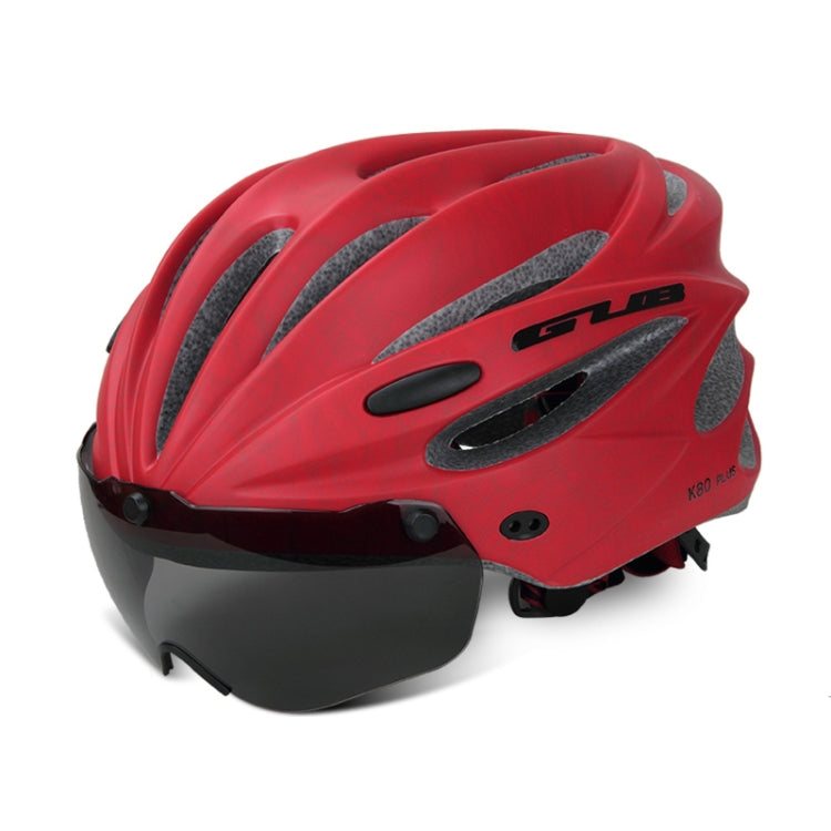 Frendorf | GUB K80 Plus Fahrradhelm mit Visier und Schutzbrille (Rot)