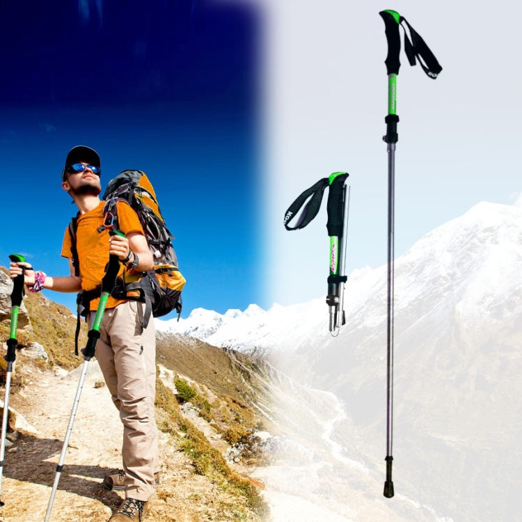 Frendorf | 125cm verstellbare tragbare Außen-Aluminiumlegierung Trekkingstöcke Stick (Grün)