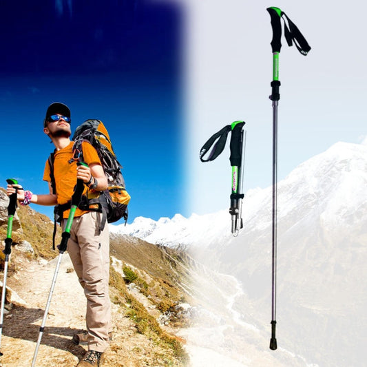 Frendorf | 125cm verstellbare tragbare Außen-Aluminiumlegierung Trekkingstöcke Stick (Grün)