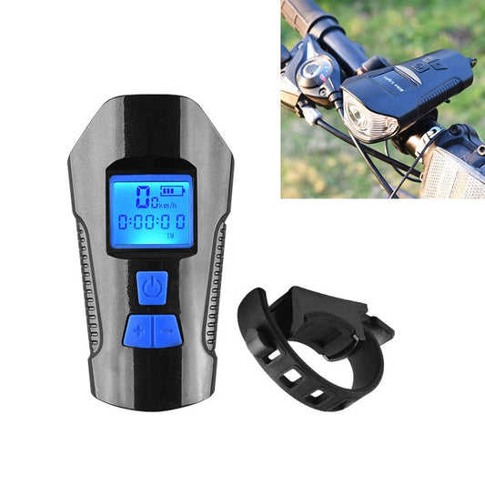 Frendorf | 350LM USB-Lade wasserdichte Aufsteck-Fahrradlampe mit Lautsprecher & Stoppuhr-Funktion (Blau)