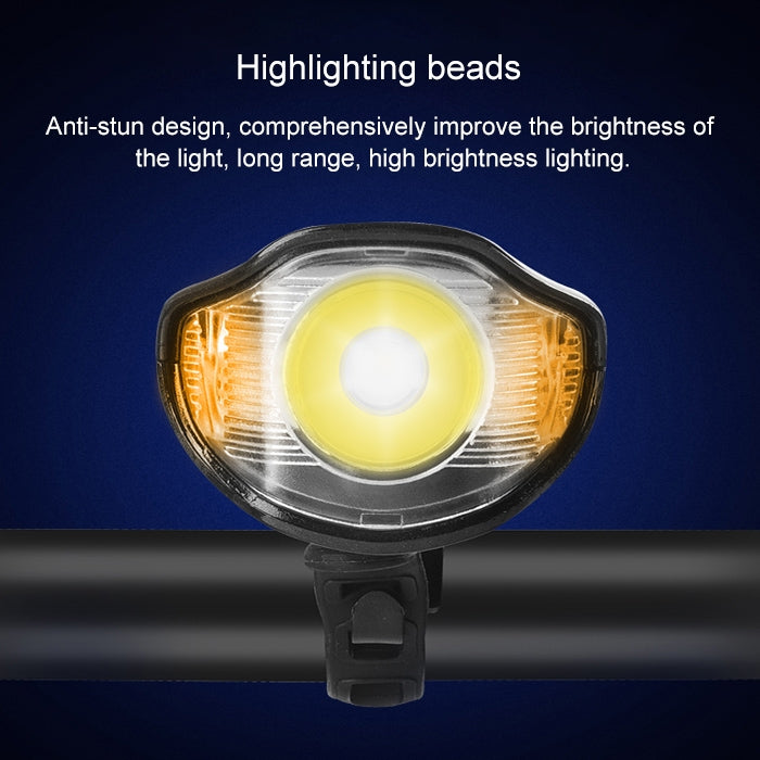 Frendorf | 350LM USB-Lade wasserdichte Aufsteck-Fahrradlampe mit Lautsprecher & Stoppuhr-Funktion (Blau)