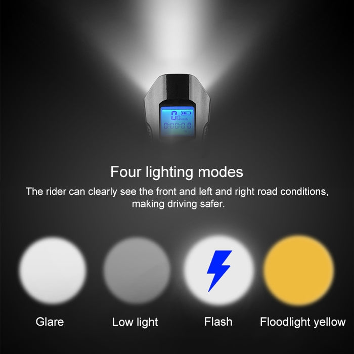 Frendorf | 350LM USB-Lade wasserdichte Aufsteck-Fahrradlampe mit Lautsprecher & Stoppuhr-Funktion (Blau)