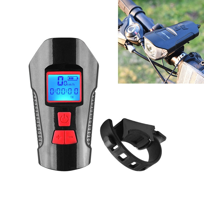 Frendorf | 350LM USB-Aufladbares Wasserdichtes Snap-on Fahrradlicht mit Lautsprecher & Stoppuhr-Funktion (Rot)