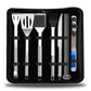 Frendorf | 10 in 1 Outdoor Besteckset Camping Grill Besteck Picknick Werkzeugset mit Thermometer