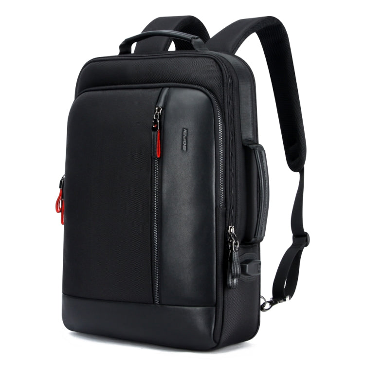 Frendorf | Bopai 751-006641 Große Kapazität Business Mode Atmungsaktive Laptop Rucksack mit externem USB-Anschluss, Größe: 30 x 15 x 44cm (Schwarz)