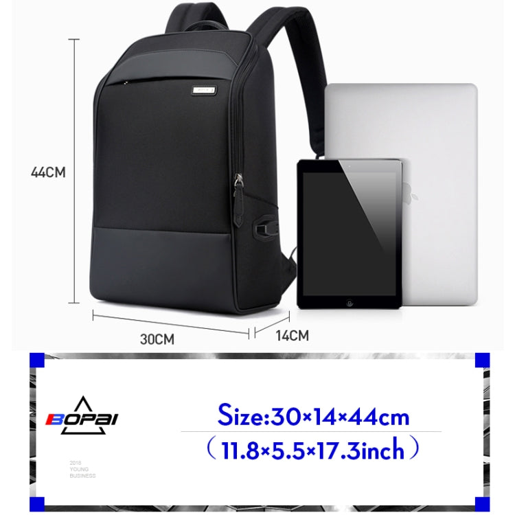 Frendorf | Bopai 751-006881 Business Diebstahlschutz Wasserdicht Große Kapazität Doppelter Schultertasche, mit USB Ladeanschluss, Größe: 30x14x44cm(Schwarz)
