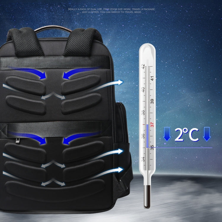 Frendorf | Bopai 751-007291 Business Antidiebstahl Wasserdicht Große Kapazität Doppelschultertasche, mit USB-Ladeanschluss, Größe: 34x19x43,5 cm (Schwarz)