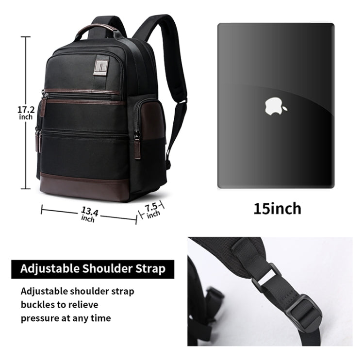 Frendorf | Bopai 751-007291 Business Antidiebstahl Wasserdicht Große Kapazität Doppelschultertasche, mit USB-Ladeanschluss, Größe: 34x19x43,5 cm (Schwarz)