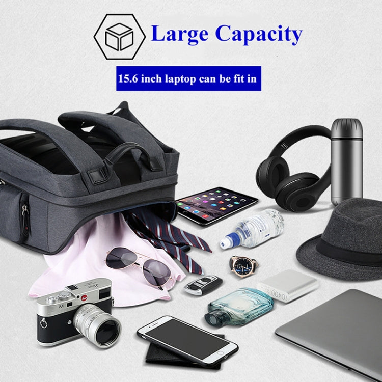 Frendorf | Bopai 851-010128 Business Anti-Diebstahl Wasserdichte Große Kapazität Doppel-Schultertasche, mit USB-Ladeanschluss, Größe: 34x19x43cm (Schwarz)