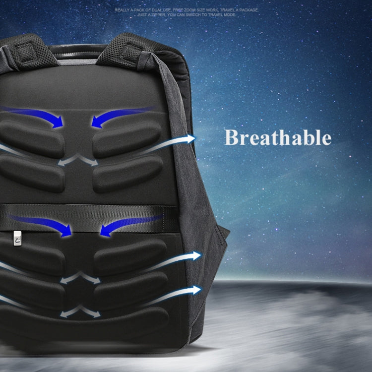 Frendorf | Bopai 851-010128 Business Anti-Diebstahl Wasserdichte Große Kapazität Doppel-Schultertasche, mit USB-Ladeanschluss, Größe: 34x19x43cm (Schwarz)