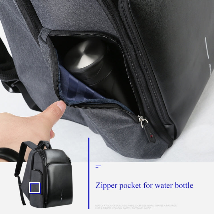 Frendorf | Bopai 851-010128 Business Anti-Diebstahl Wasserdichte Große Kapazität Doppel-Schultertasche, mit USB-Ladeanschluss, Größe: 34x19x43cm (Schwarz)