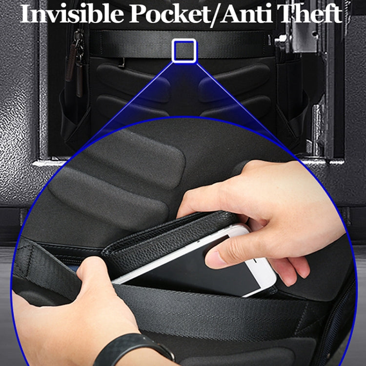 Frendorf | Bopai 851-008821 Outdoor atmungsaktive wasserdichte Diebstahlsichere große Kapazität Doppel-Schultertasche, mit USB-Ladeanschluss, Größe: 36x17x41.5cm (Schwarz)