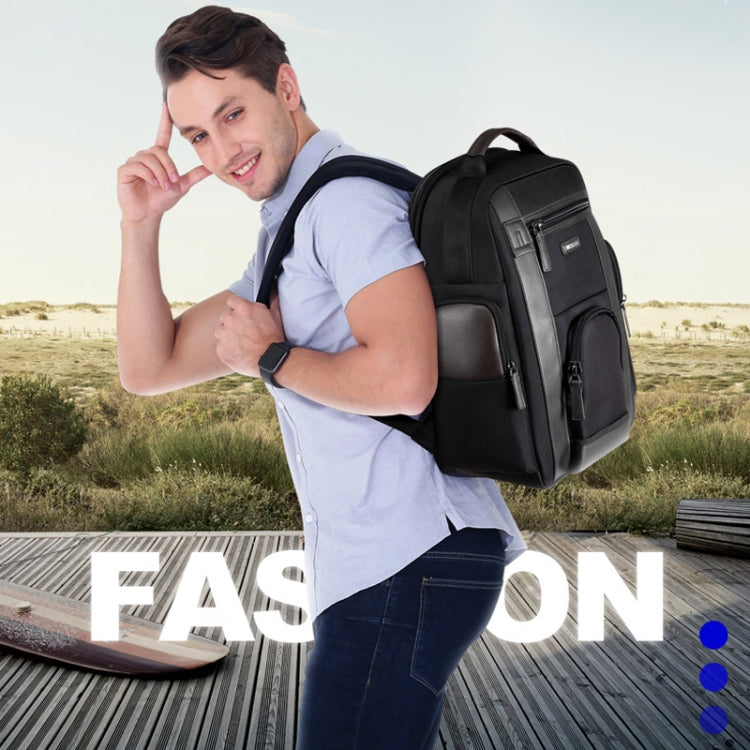 Frendorf | Bopai 851-008821 Outdoor atmungsaktive wasserdichte Diebstahlsichere große Kapazität Doppel-Schultertasche, mit USB-Ladeanschluss, Größe: 36x17x41.5cm (Schwarz)